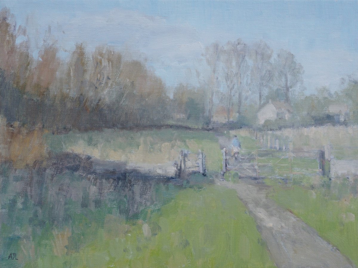 Impressionistic Landscape Oil Painting By Alex James Long, 16 X 12, Heading Home, Cogges, Original Artwork