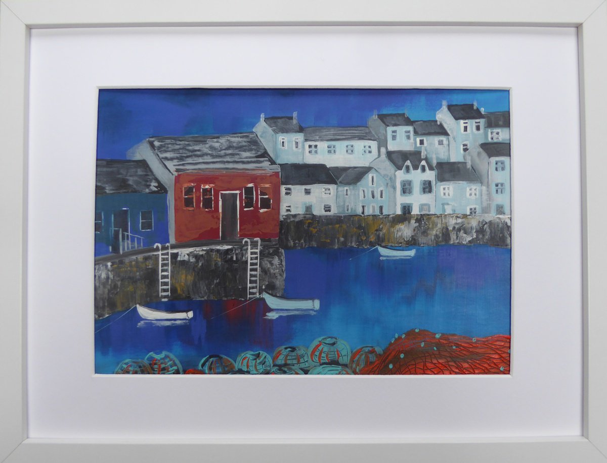  Fishguard, Pots And Nets By Elaine Allender, 16 X 12, Artwork For Sale On Artfinder