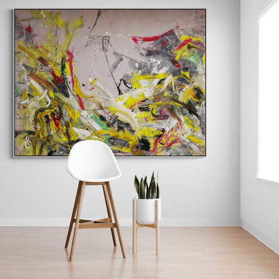 Lonyo (XXXL) - Large Abstract Painting (H)152x(W)195 cm.