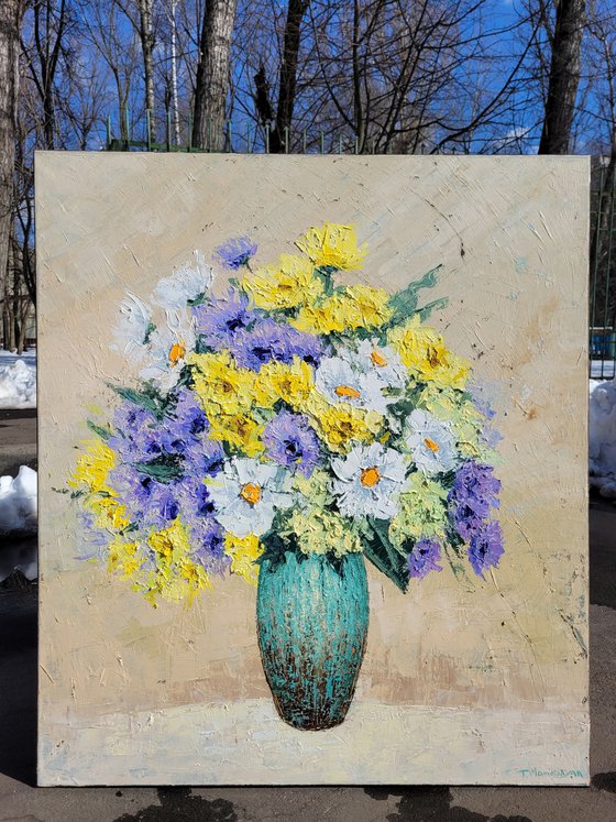 Bouquet in a vase  70x80cm