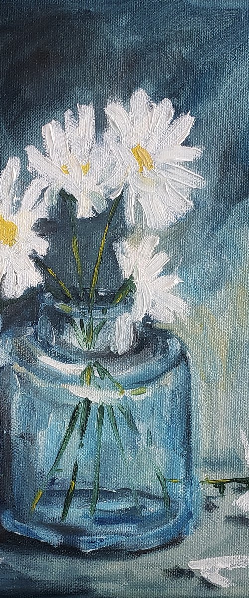 "Forgiveness" - Still Life - Daisies by Katrina Case