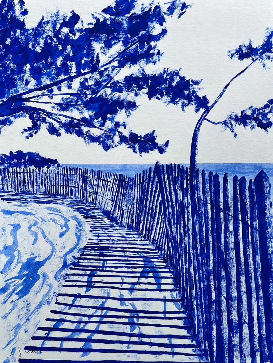 Landscape Acrylic Painting By Cadiou Frederic, 13 X 17, Beg Meil, Original Artwork