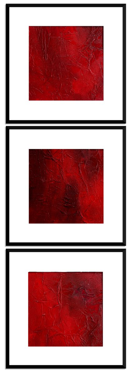 Abstract In red No. 06620 - set of 3 by Anita Kaufmann