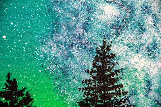 Dream forest under sky