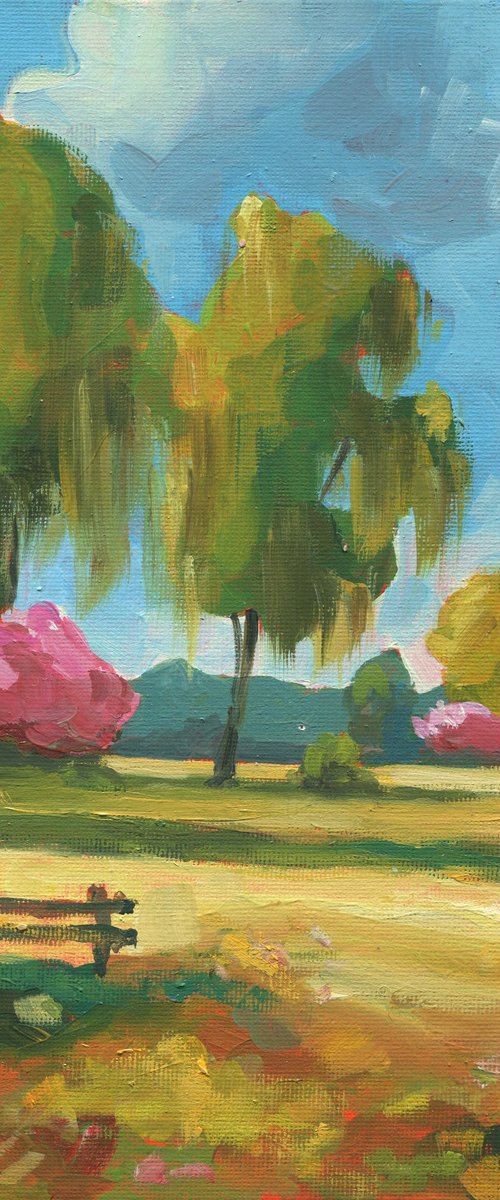 Pink Blossoms in the Meadow by Alexeï Yakurin
