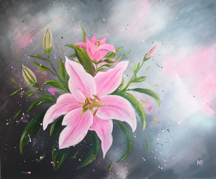 Dew On Lilies Flowers Gift Floral Art Wall D Artfinder