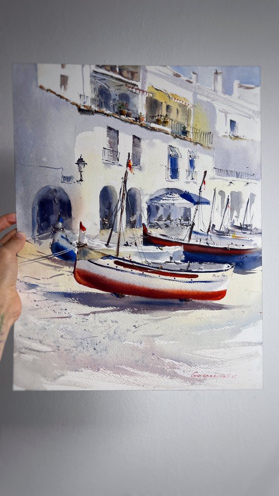 Sunlit Boats of Calella
