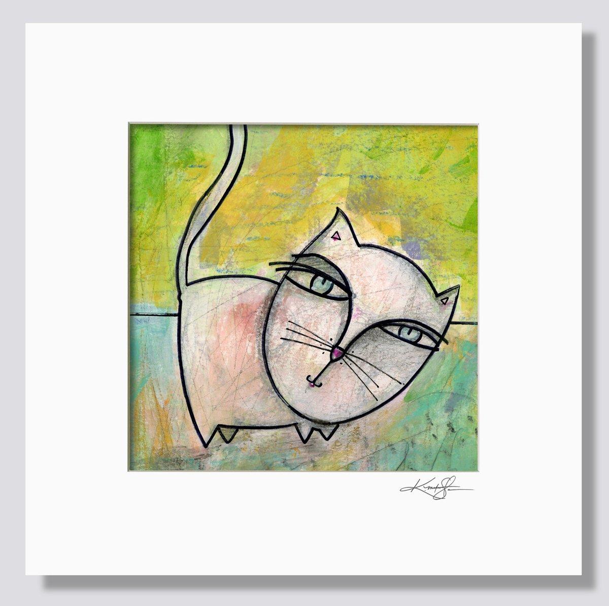 Cat 4 - Cute kitty cat painting by Kathy Morton Stanion by Kathy Morton Stanion