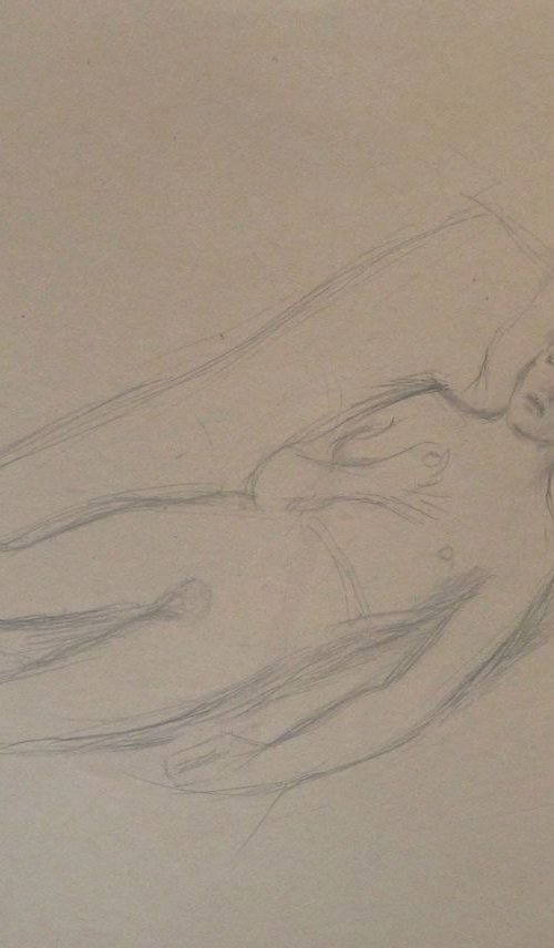 Reclining Nude, 59x42 cm by Frederic Belaubre