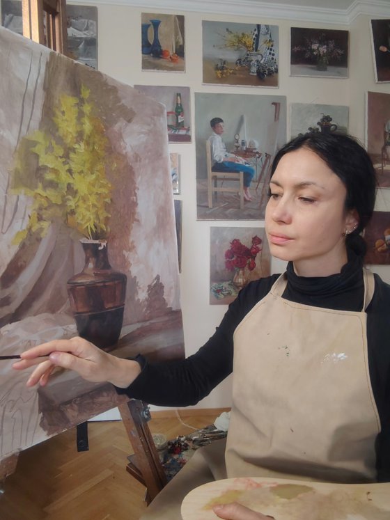 Yellow Flowers in a Vase