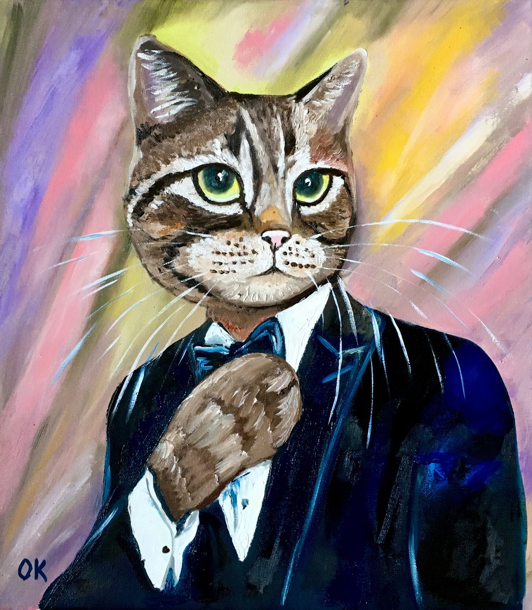 Cat Dolce & Cattana. By Olga Koval, 16 X 18, Artwork For Sale On Artfinder
