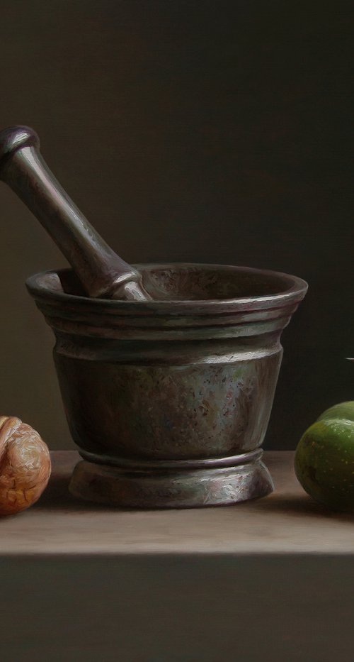Still life with a bronze mortar by Albert Kechyan