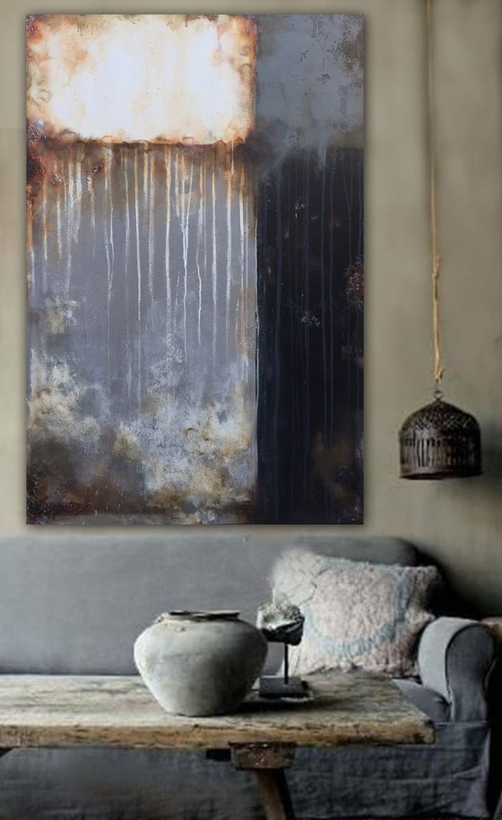 raw abstract-custom Jeremy  (150 x 100 cm XL artwork)