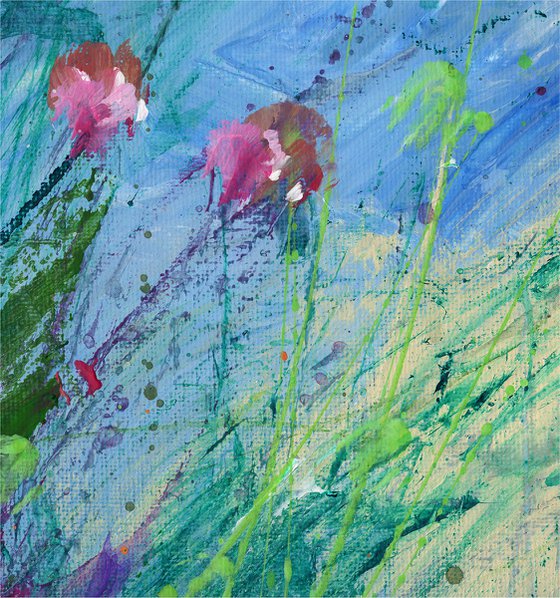 Here Comes The Rain - Floral Painting by Kathy Morton Stanion