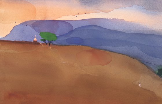 Breaking dawn beyond red hill