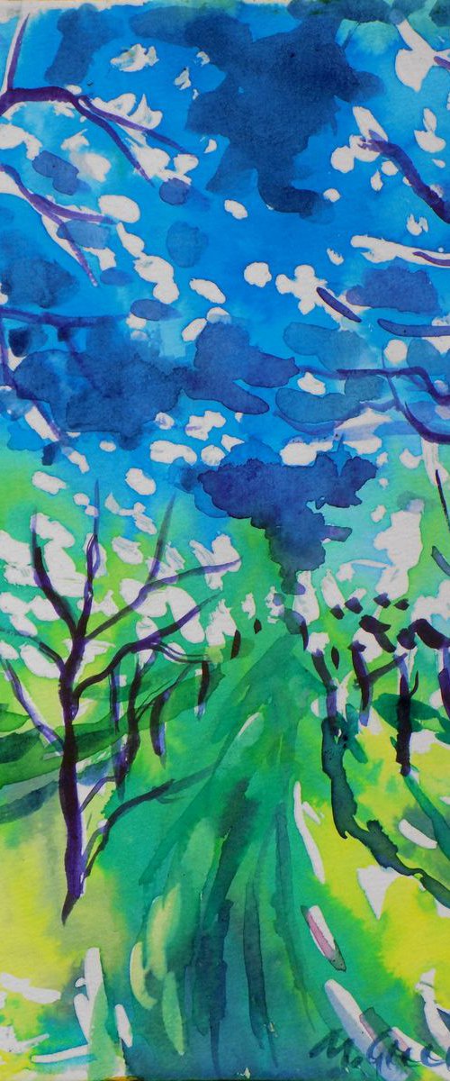 Clouds in orchard by Maja Grecic