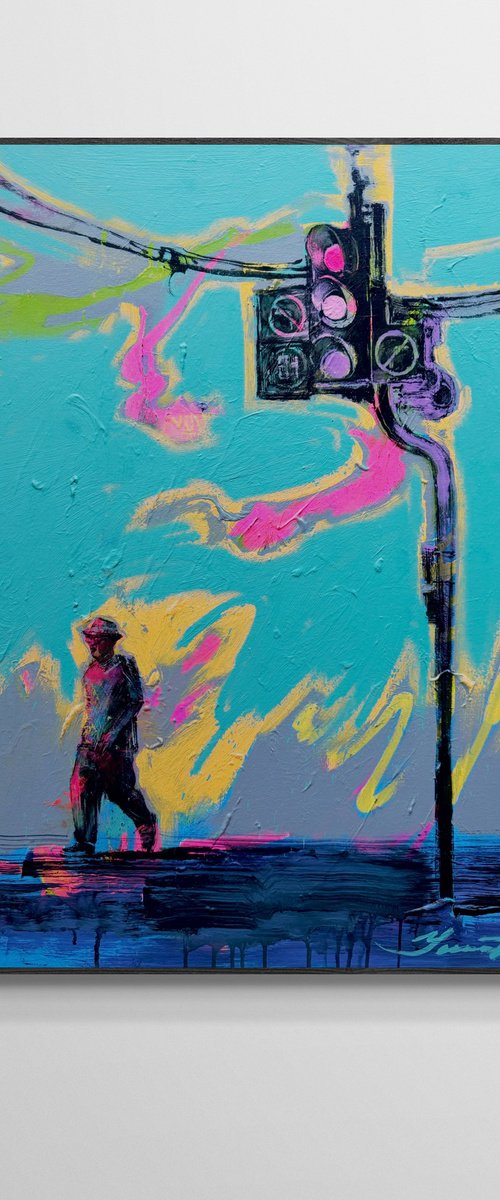 Purple traffic light by Yaroslav Yasenev