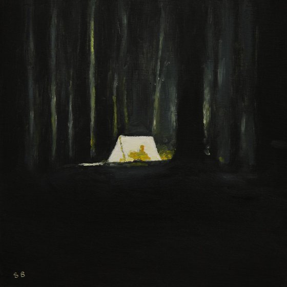 Tent in the woods.