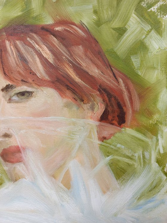 Fantasy. Human oil portrait. Etude style. 38 x 27 cm/ 15 x 10.6 in