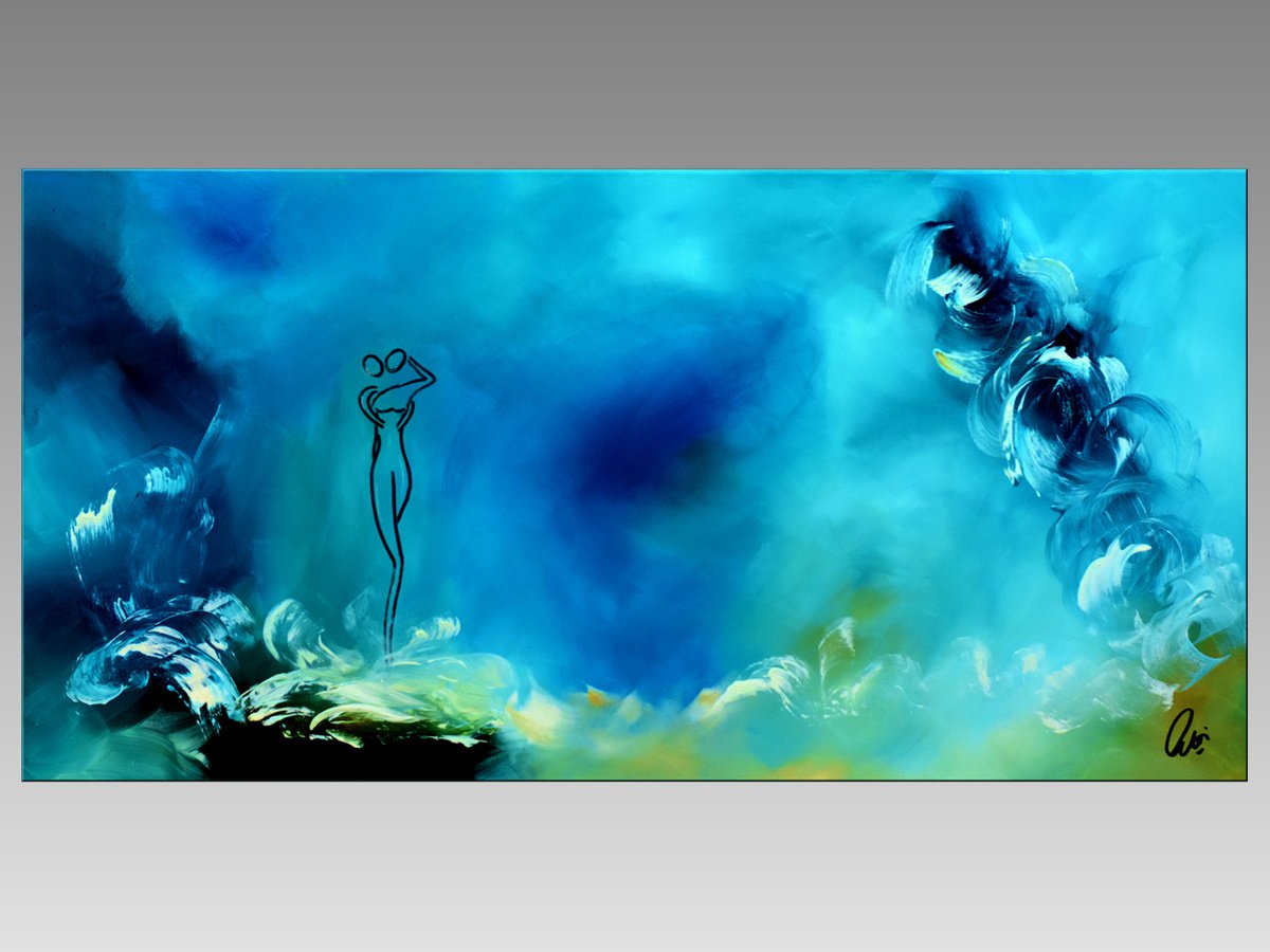 In den Wolken - Abstract Art - Acrylic Painting - Canvas Art - Abstract Painting by Edelgard Schroer