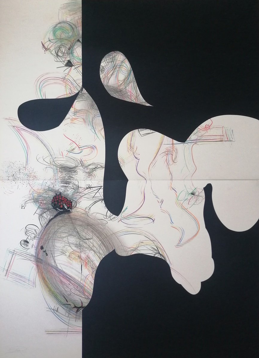 Surrealistic Abstract Collage By Stefano Mazzolini, 39 X 55", Coccyl, Original Artwork