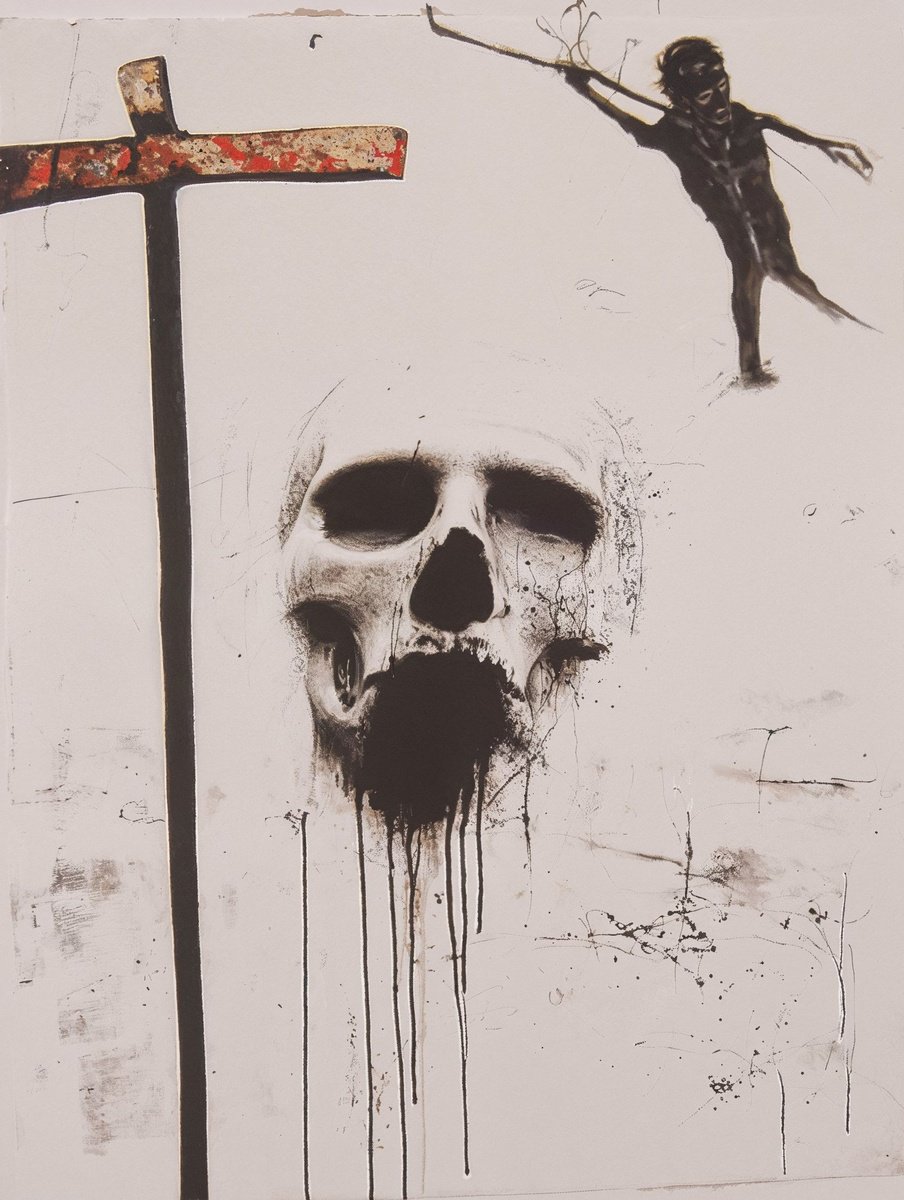 Illustrative Portrait Print By Richard Gibson, 13 X 16", Diary Ii, Original Artwork