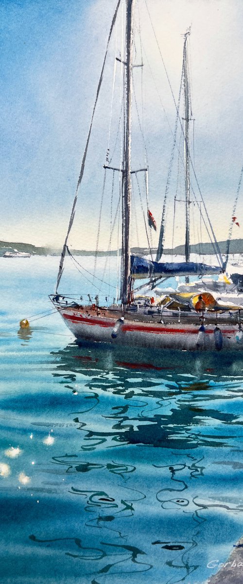 Yachts at anchor  #15 by Eugenia Gorbacheva