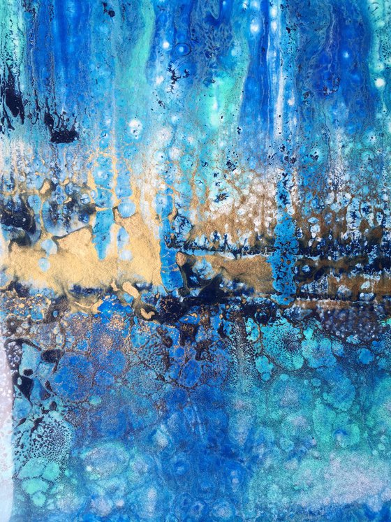 Metallic Abstract. 'Blue and gold'
