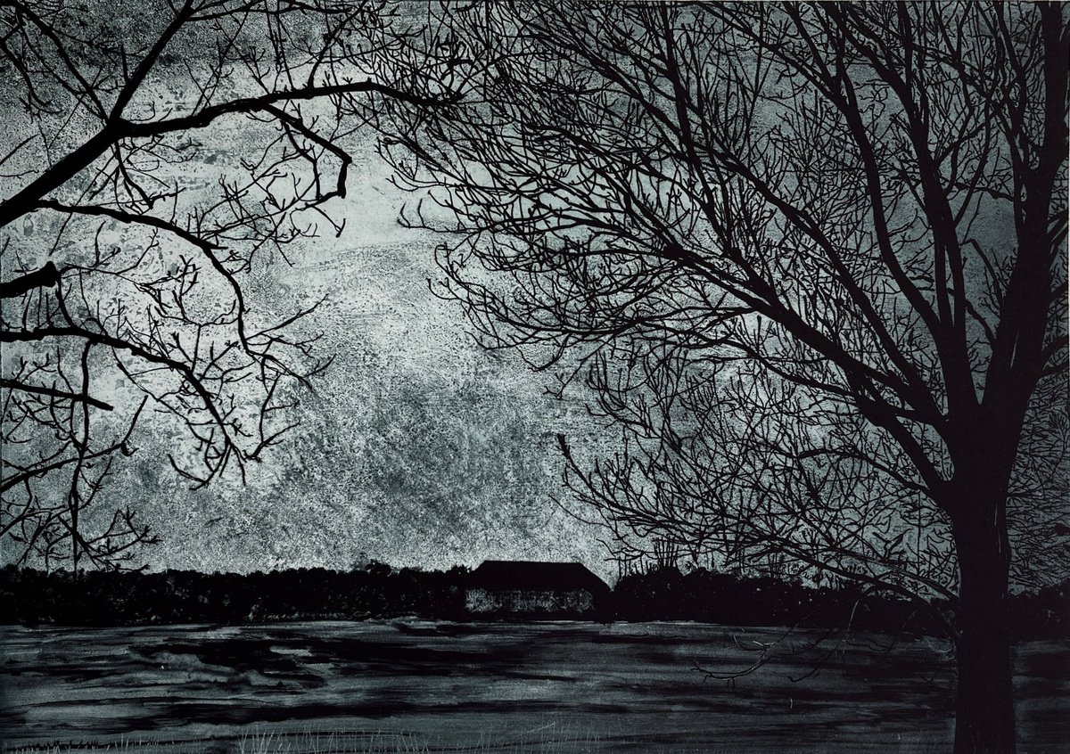 Landscape Etchings & Engravings By Michelle Hinshelwood, 20 X 14", Ermine Way, Original Artwork
