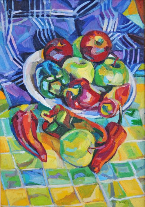 Still life with vegetables / 50 x 35 cm by Maja Đokić Mihajlović
