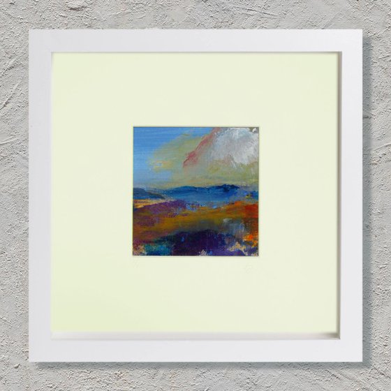 Framed, small abstract painting, FREE delivery; Composition 3  -