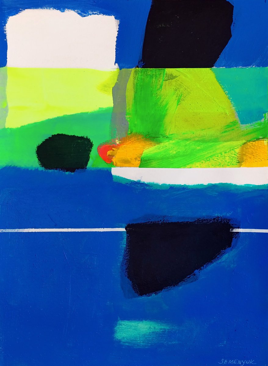 Blue and Green Abstraction 4 by Evgen Semenyuk