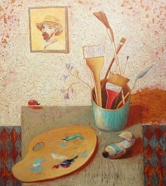 Artist's table - arylic still life