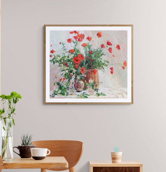Still life with poppies