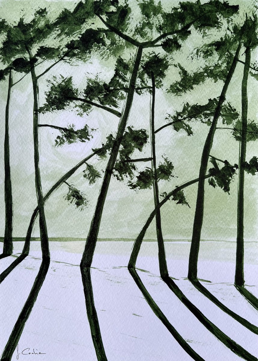 Landscape Painting By Cadiou Frederic, 9 X 13, Cap Coz, Original Artwork