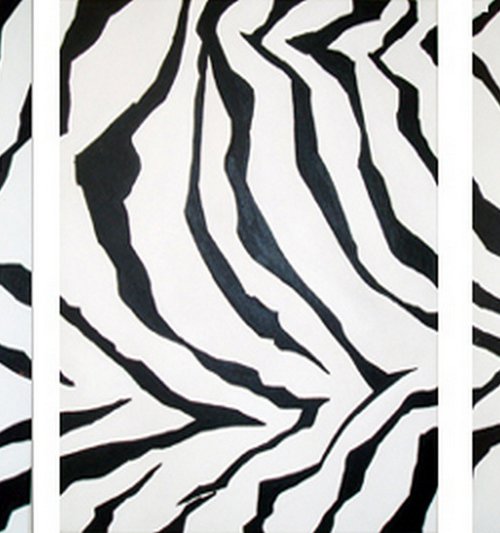 Zebrafied black white animal art painting by Stuart Wright