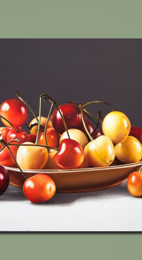 Still life with cherries by Valeri Tsvetkov