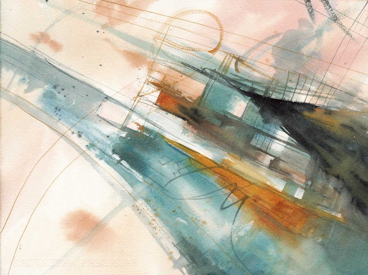 Organic Abstract Watercolour By Anisony Studios, 15 X 11, Retrieval System, Original Artwork
