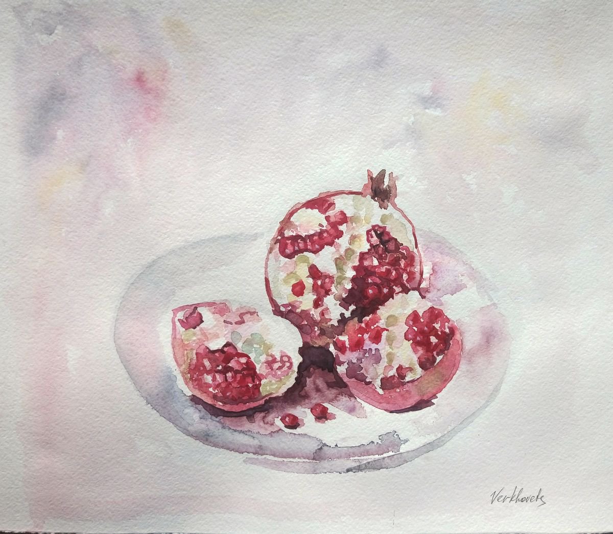 Pomegranate. - Original watercolour painting. by Mag Verkhovets