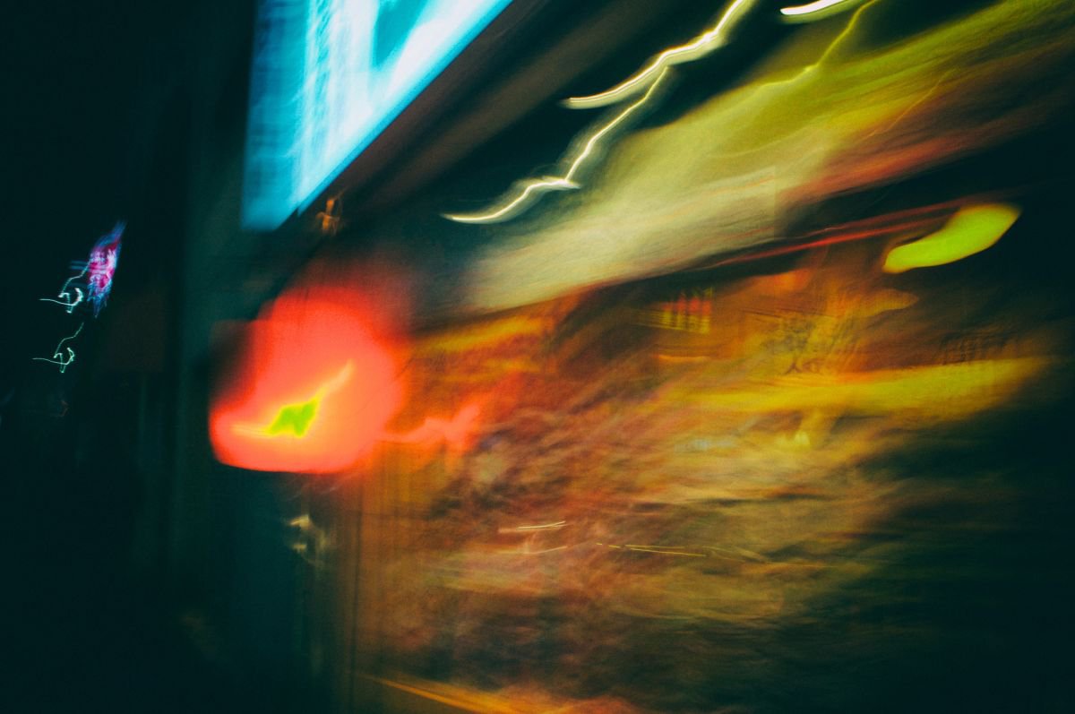 Abstract Cityscapes Photograph By Marc Ehrenbold, 40 X 30", Neon Dreams : Tokyo #4, Original Artwork