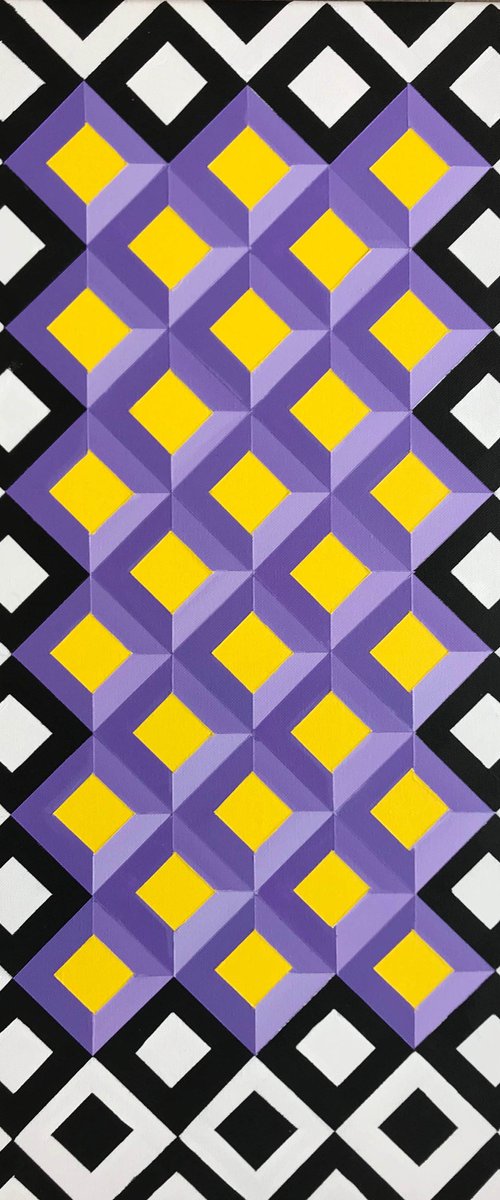 Original Geometric Canvas Painting by Dominic Joyce