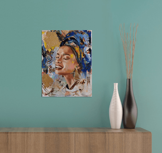 African woman Original oil painting