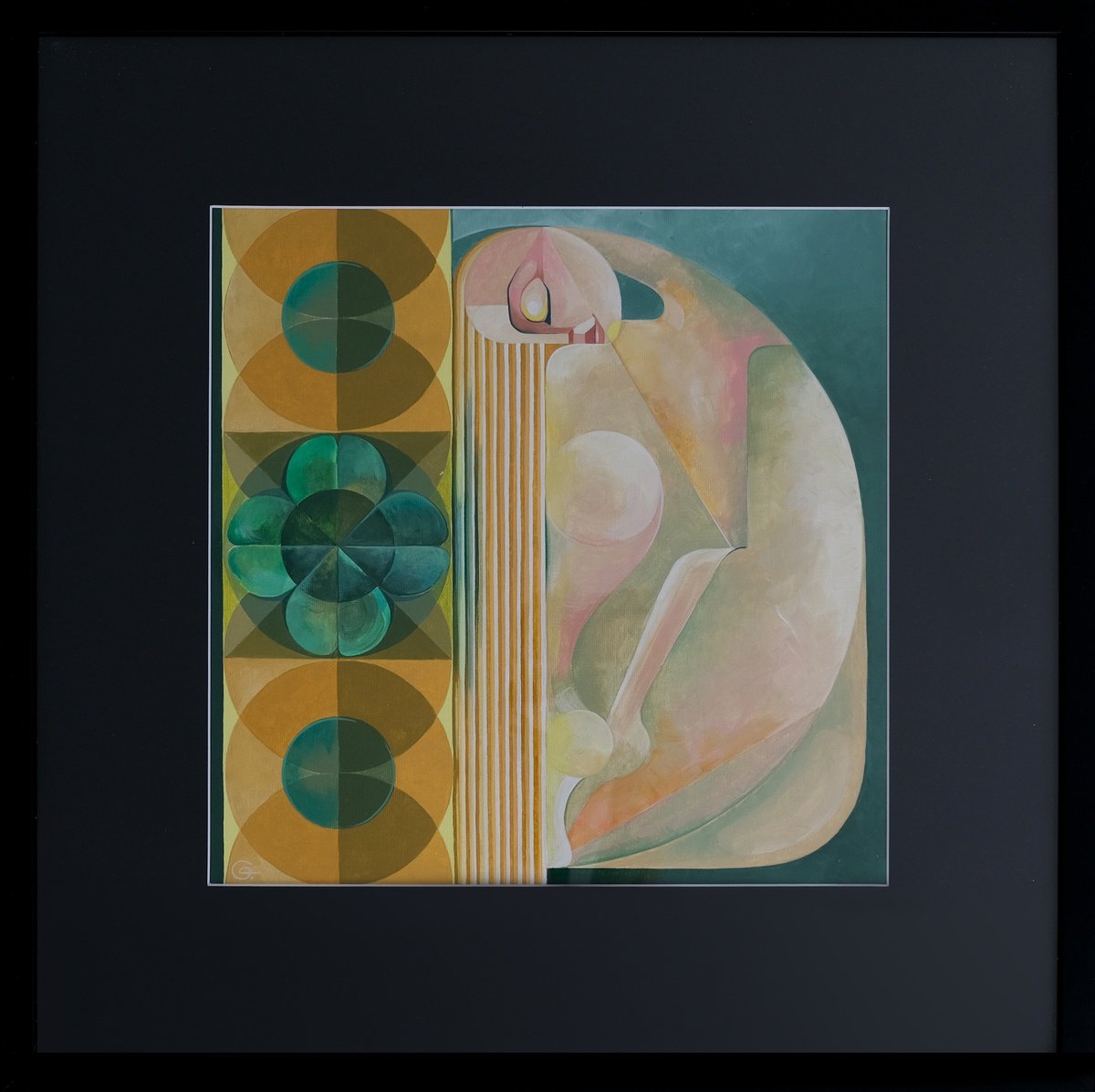 Geometric Abstract Acrylic Painting By Tetiana Gryshchenko, 25 X 25", Ornament - Luck, Original Artwork