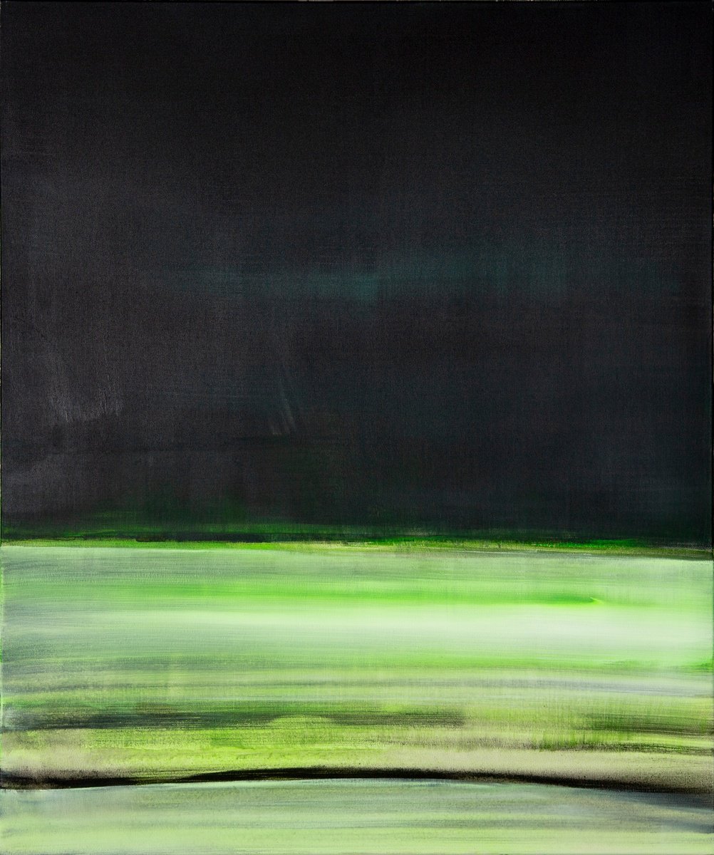 Organic Landscape Acrylic Painting By Katrin Roth, 39 X 47", Unknown Place 5, Original Artwork