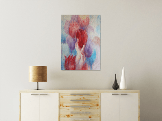 Touch : paper, oil pastel
