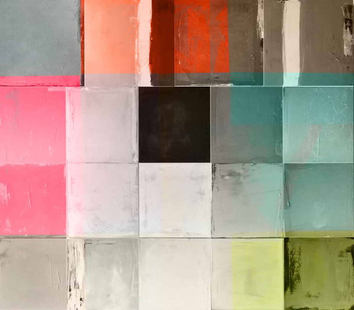 Abstract Print By The Most Active, 17 X 15", Lost Sometimes Found, Original Artwork