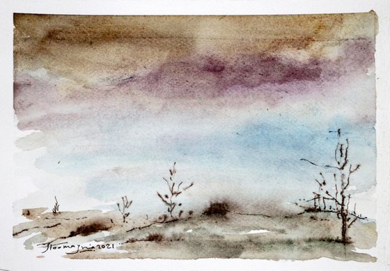 SMALL LANDSCAPES 13, WATERCOLOR, 25 x 17 cm