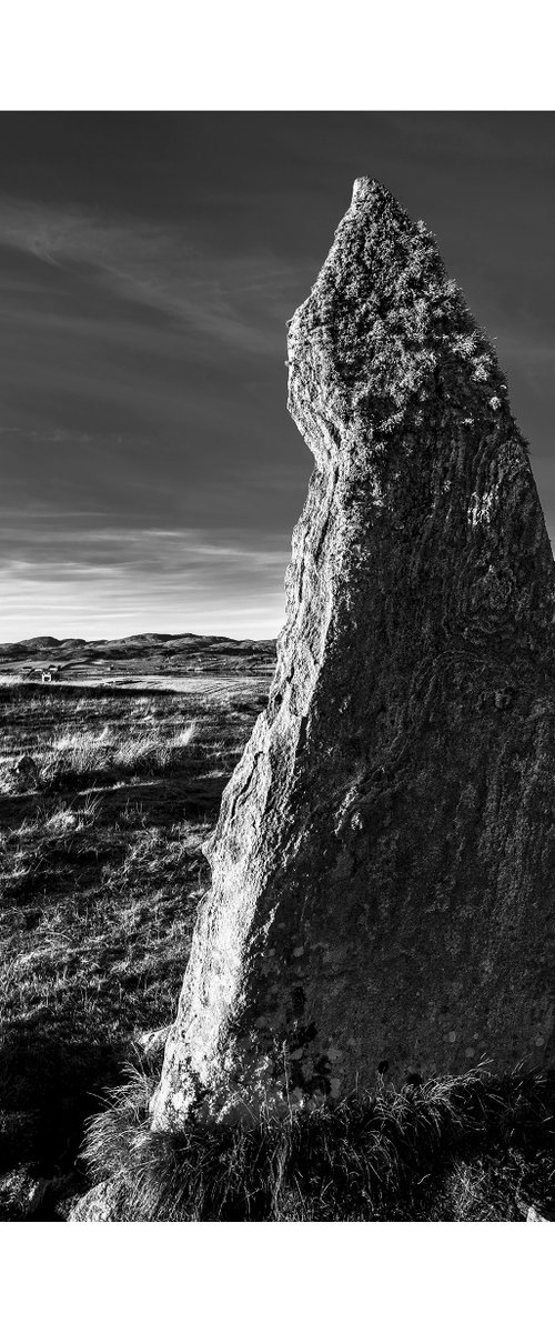 Standing Stones - Garynahine Stone Circle - Isle of lewis ( Silver Gelatin Print ) by Stephen Hodgetts Photography