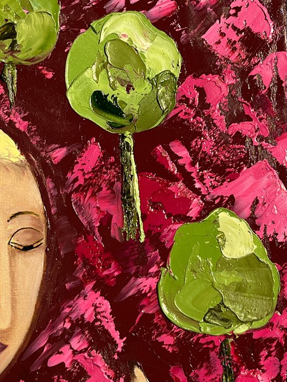 Woman with Apple Original Painting