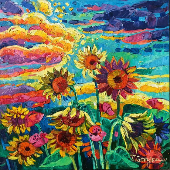 When the Sunflowers kiss the clouds